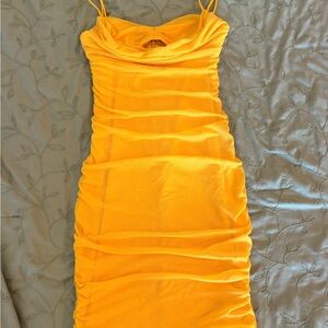 Yellow Ruched Dress